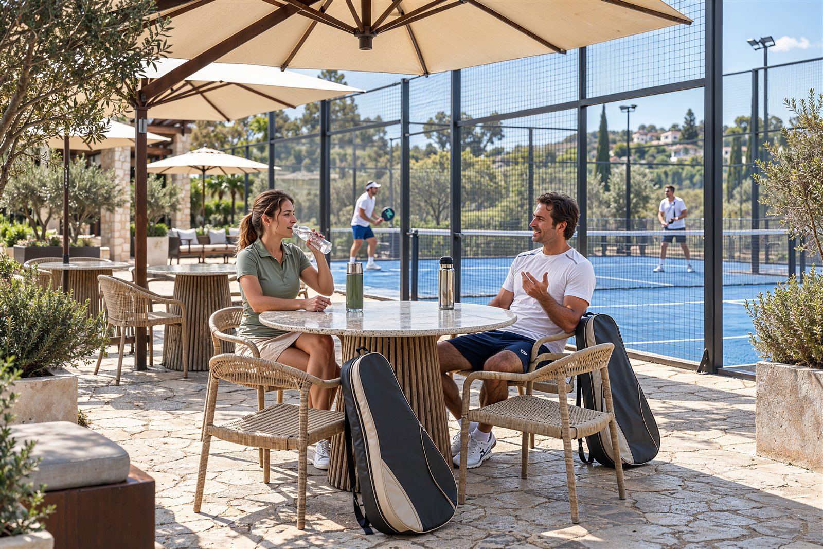 Padel courts and social area at Loma Escondida