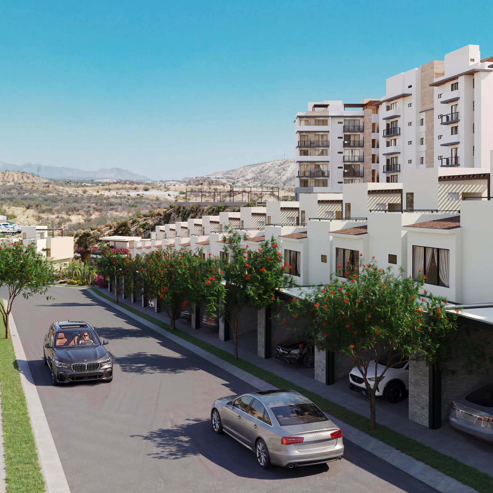 Residential street at Loma Escondida